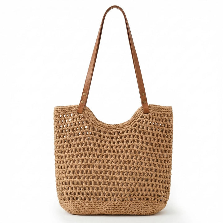 Personalized Embroidered Crochet Beach Tote – Woven Boho Summer Shoulder Bag