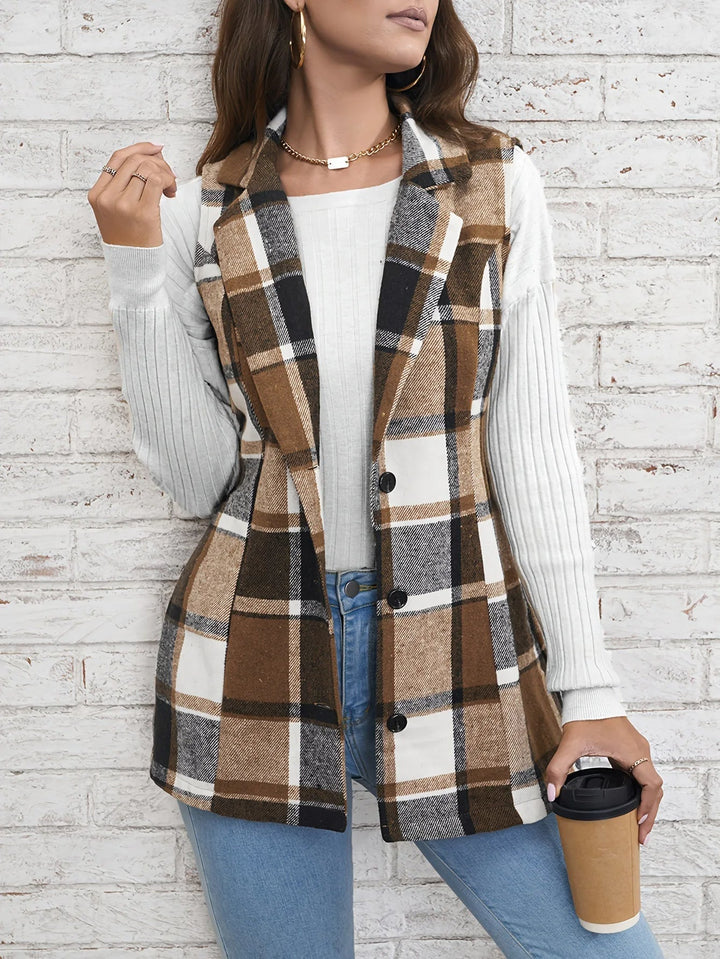 Drunelle | Elegant Tailored Check Waistcoat