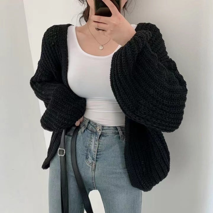 Oversized Sleeve Knit Cardigan