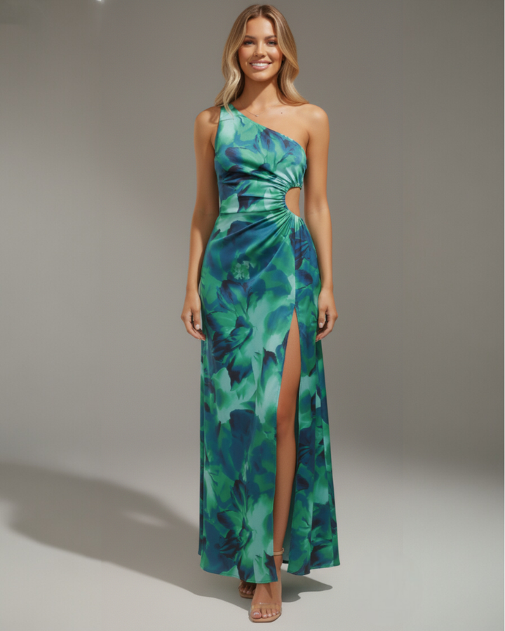 Arielle | One-Shoulder Maxi Dress with Side Slit