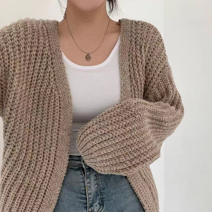 Oversized Sleeve Knit Cardigan