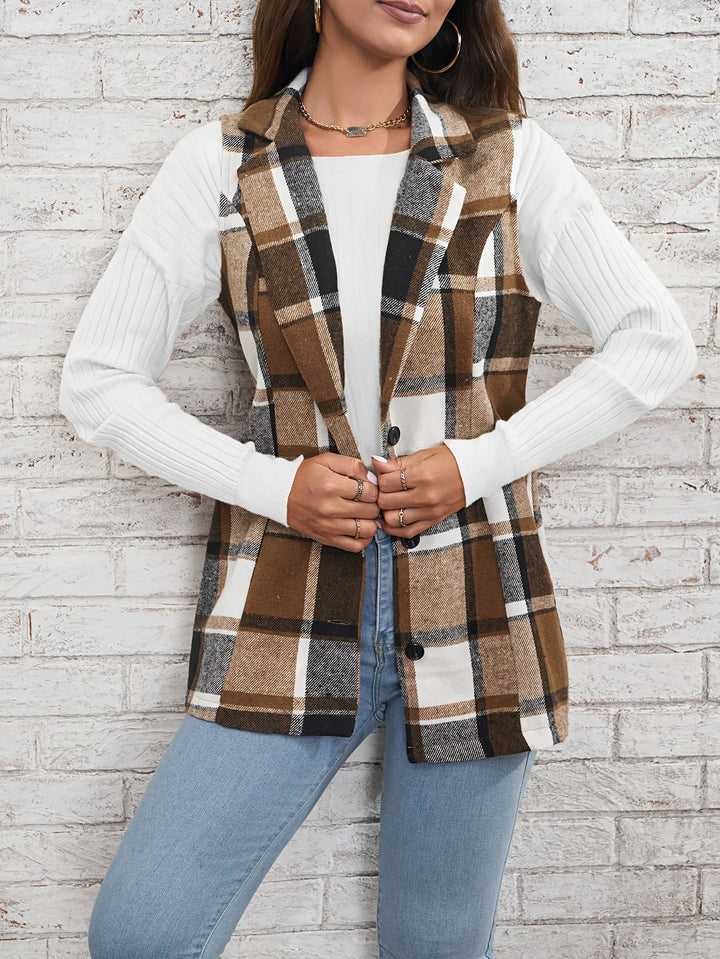 Drunelle | Elegant Tailored Check Waistcoat