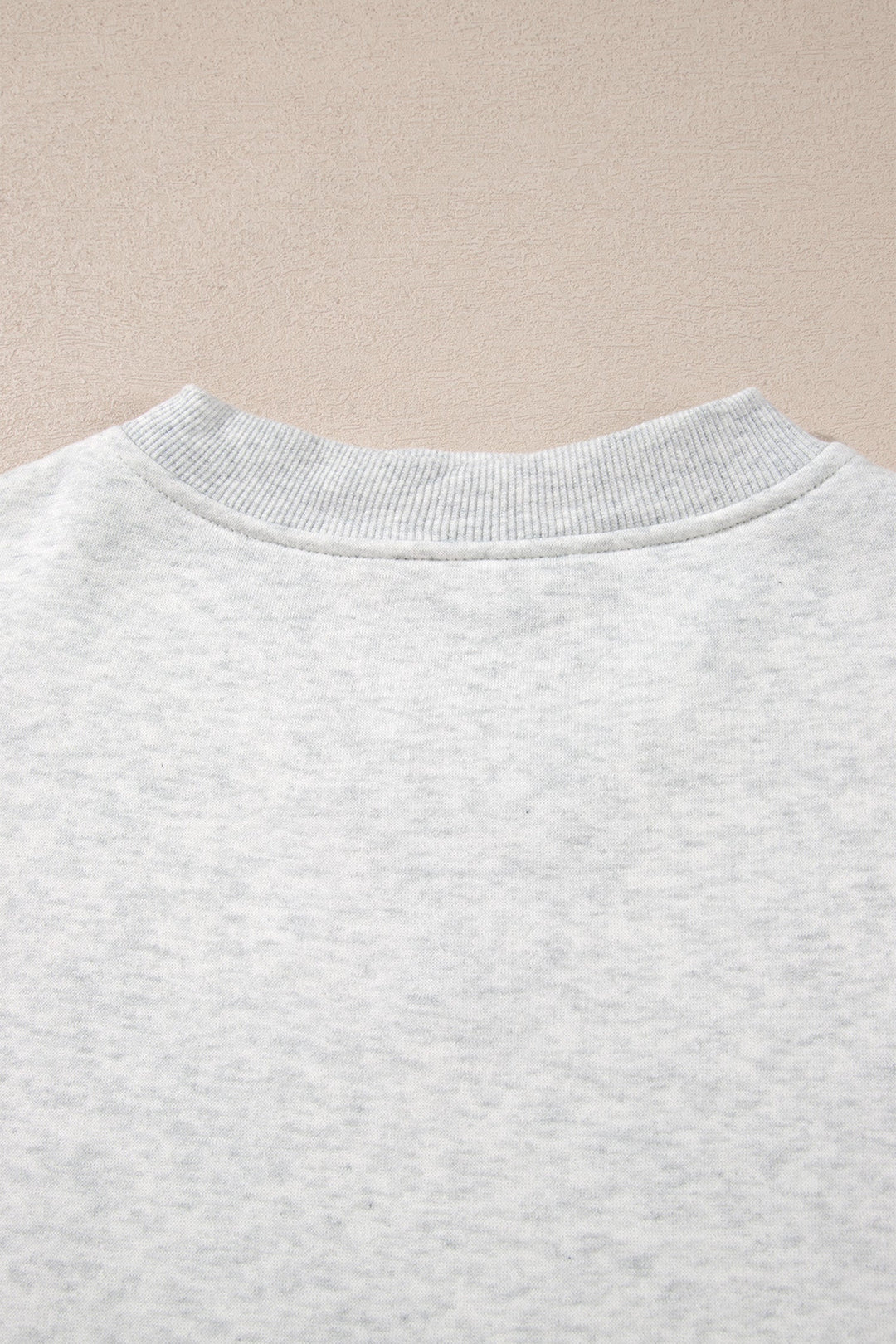 Olive Lane Light Grey High Neck Ribbed Cuff Hem Sweatshirt