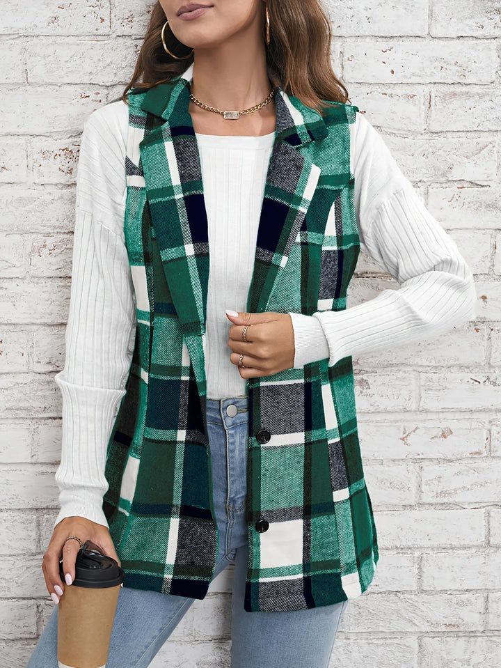 Drunelle | Elegant Tailored Check Waistcoat