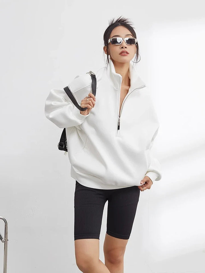 Oversized Half Zip Pullover Hoodie