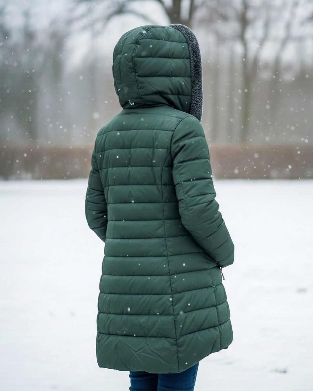 Fleece Lined Puffer Coat with Water-Resistant Shell – Women's Winter Jacket in A-Line Silhouette