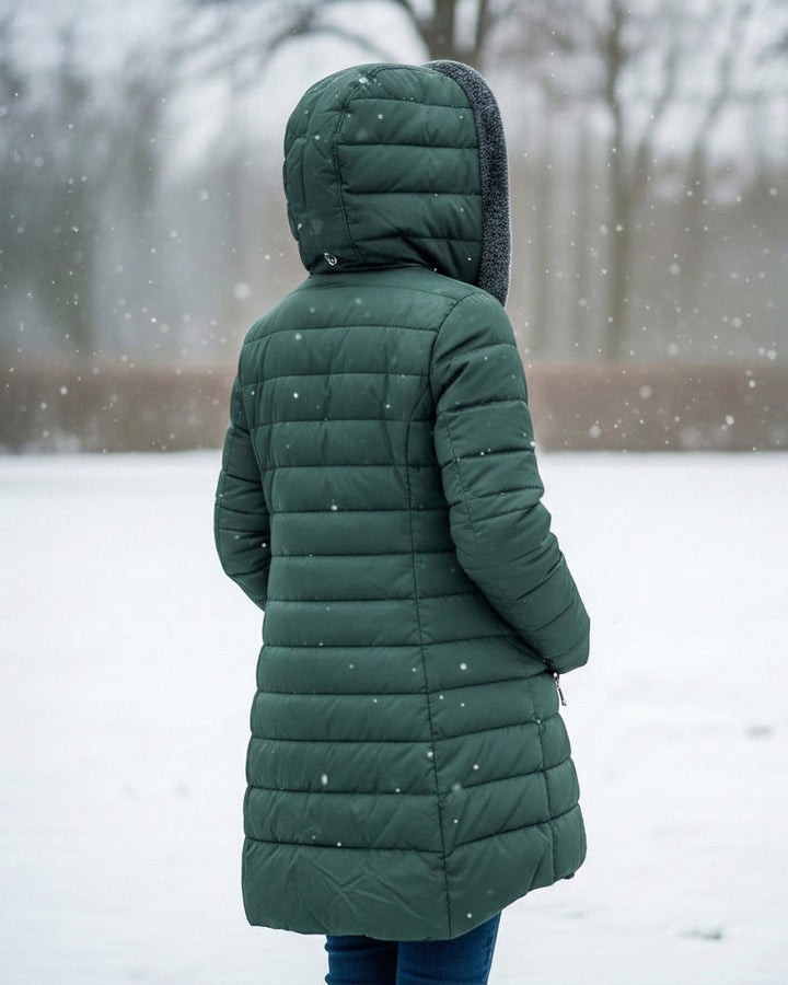 Fleece Lined Puffer Coat with Water-Resistant Shell – Women's Winter Jacket in A-Line Silhouette