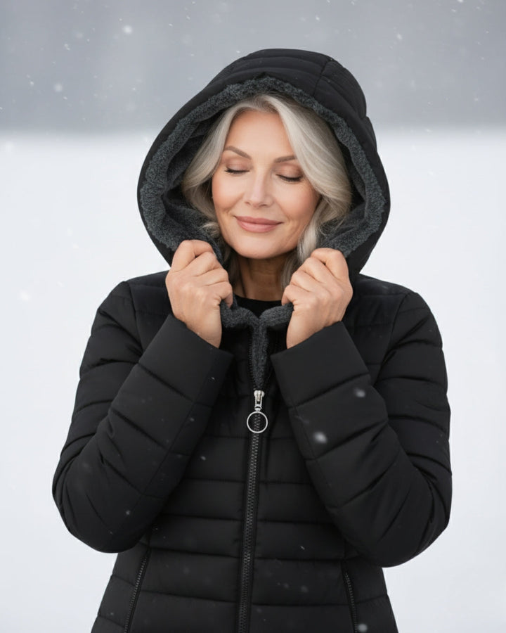 Fleece Lined Puffer Coat with Water-Resistant Shell – Women's Winter Jacket in A-Line Silhouette