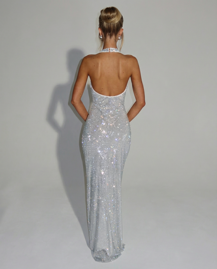 Julianna | Maxi Dress with Sequin Halter Neck