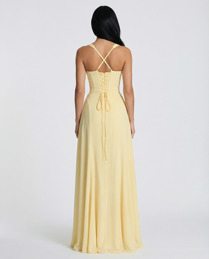 Mary | Maxi Dress with Corset Bodice and Lace-Up Back