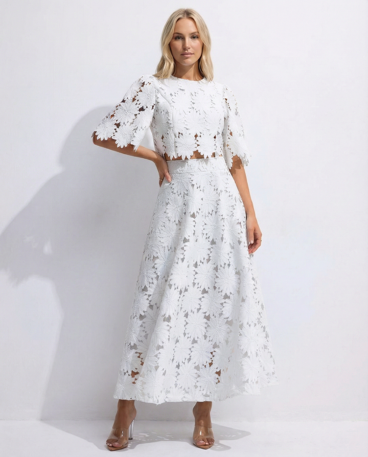 Rhonda | Lace Crop Top & Maxi Skirt Set