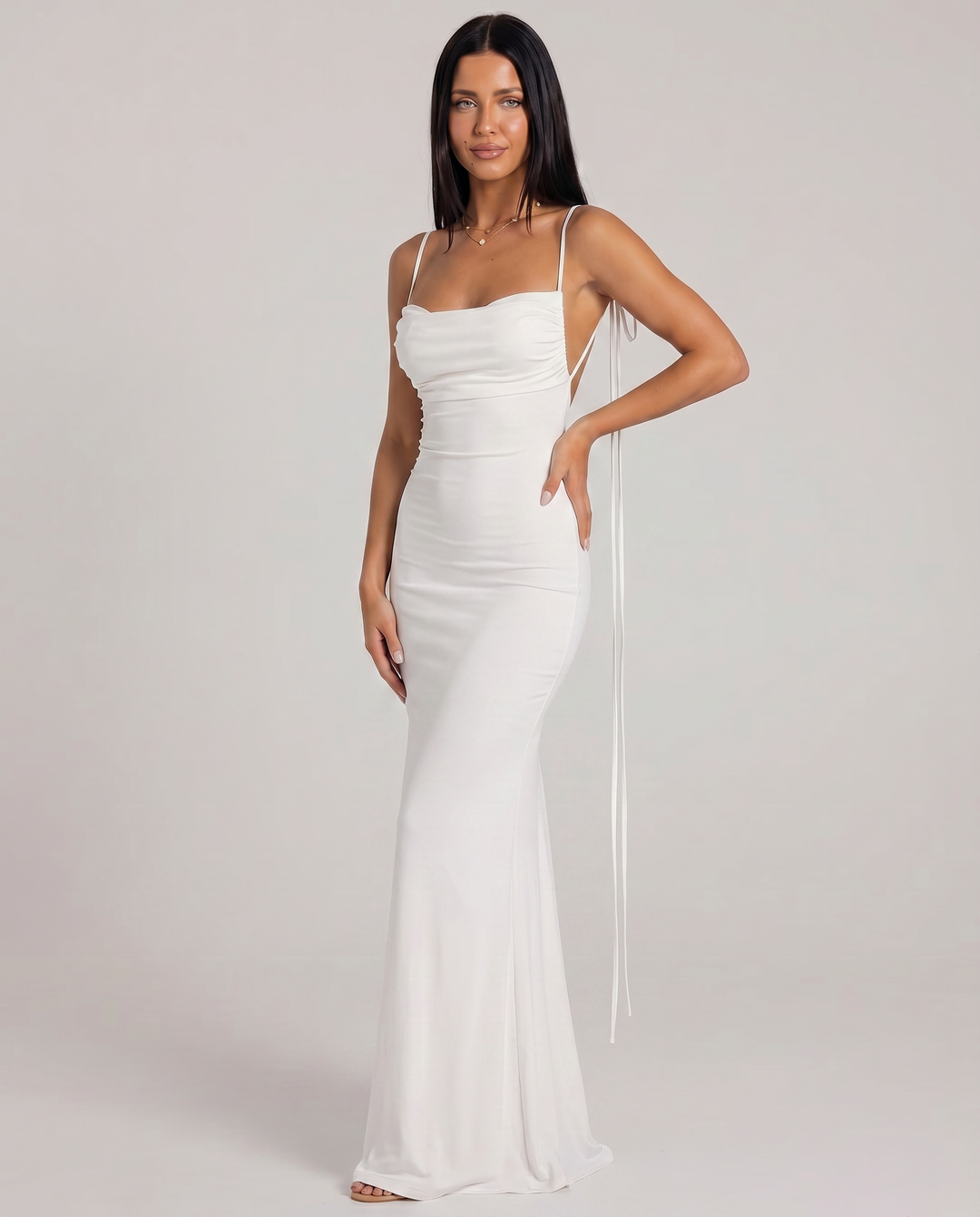 Helen | Slip Maxi Dress with Open Back
