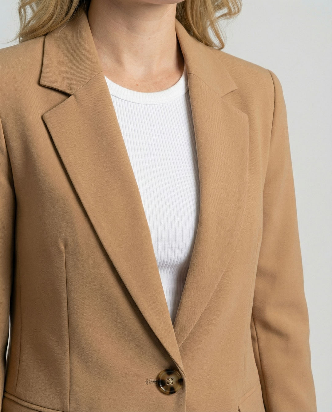 Tailored Blazer with Notch Lapel and Flap Pockets