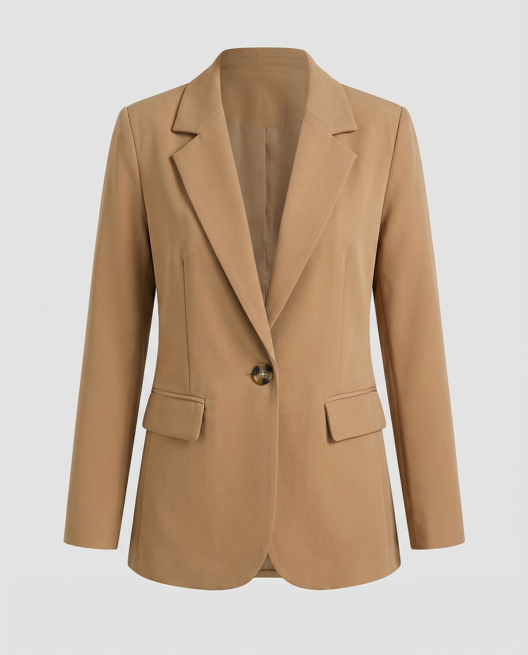 Tailored Blazer with Notch Lapel and Flap Pockets