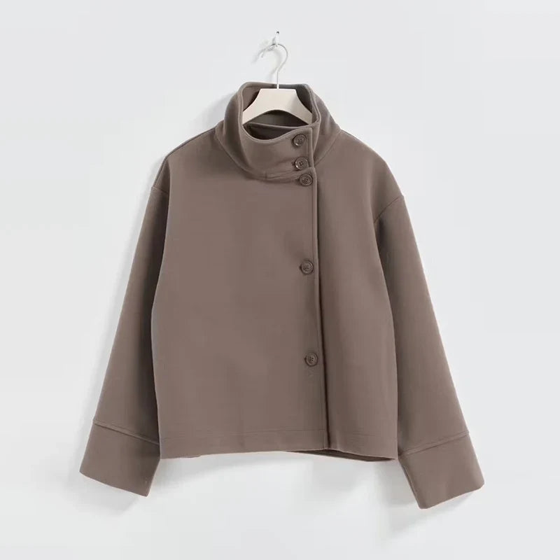 Stand Collar Women's Pea Coat