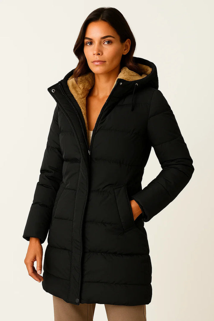Nora Women's Black Puffer Jacket | Insulated, Stylish Autumn & Winter Outerwear