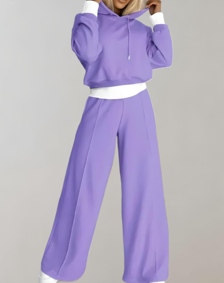 Women's Hoodie Tracksuit Set – Wide Leg Relaxed Lounge Fit
