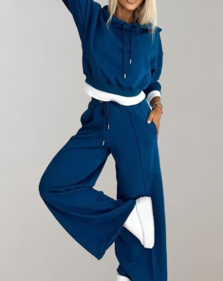 Women's Hoodie Tracksuit Set – Wide Leg Relaxed Lounge Fit