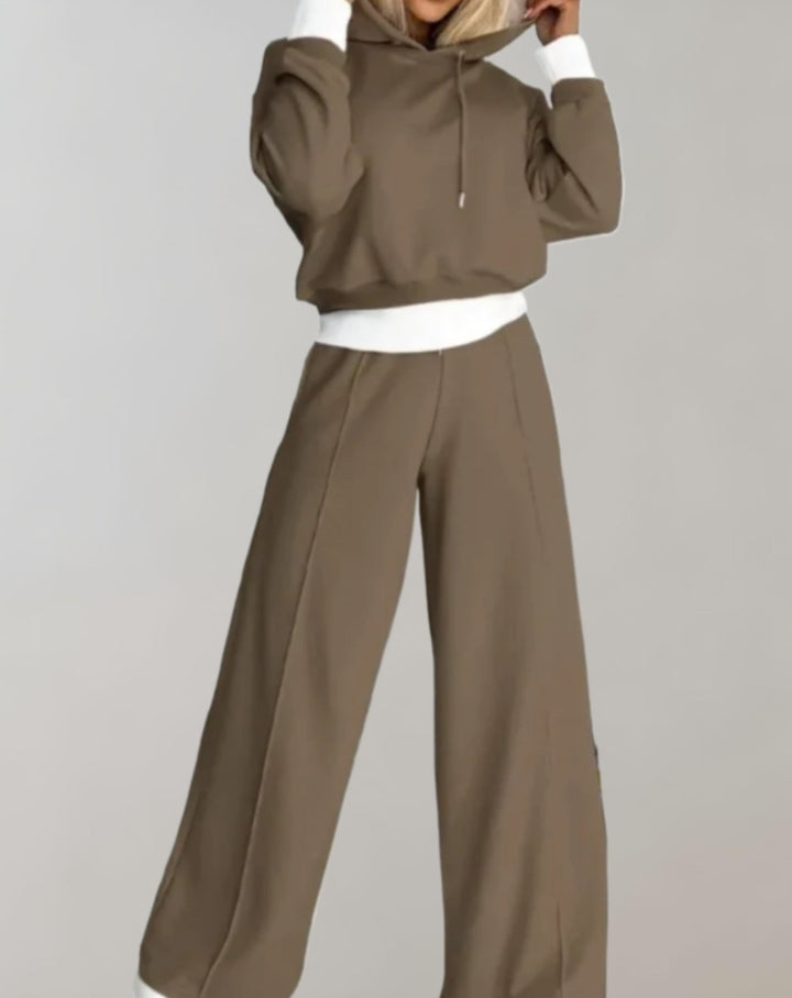 Women's Hoodie Tracksuit Set – Wide Leg Relaxed Lounge Fit