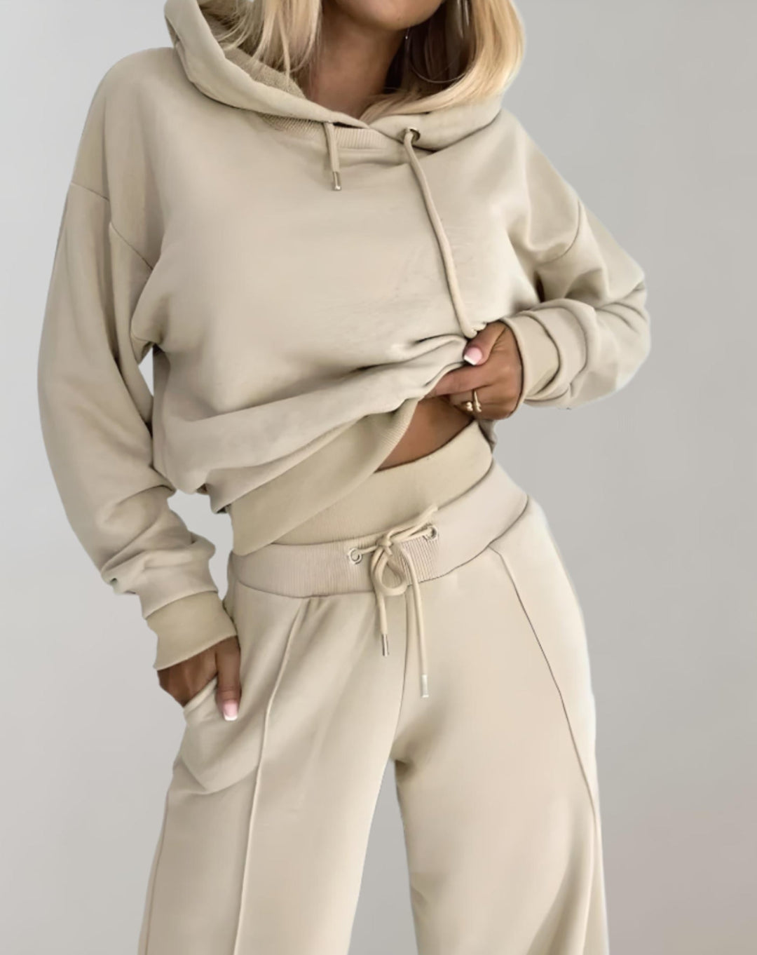 Women's Hoodie Tracksuit Set – Wide Leg Relaxed Lounge Fit