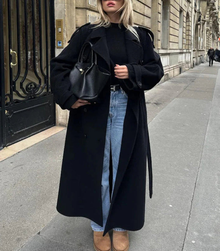Women’s Double-Breasted Wool Blend Coat