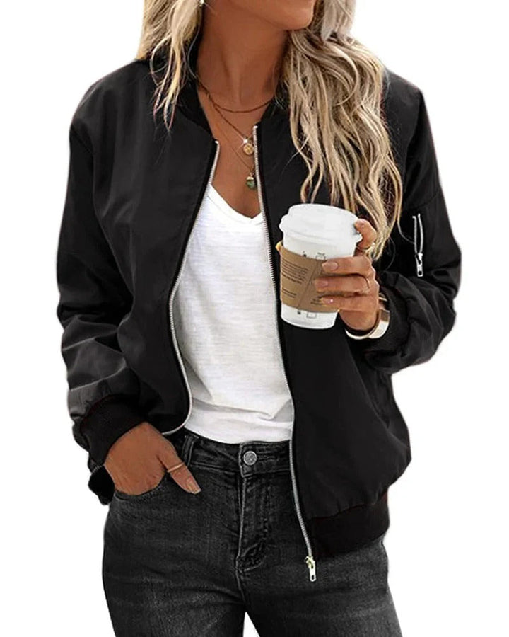 Chiara Bellini | Classic Zip Bomber Jacket For Women