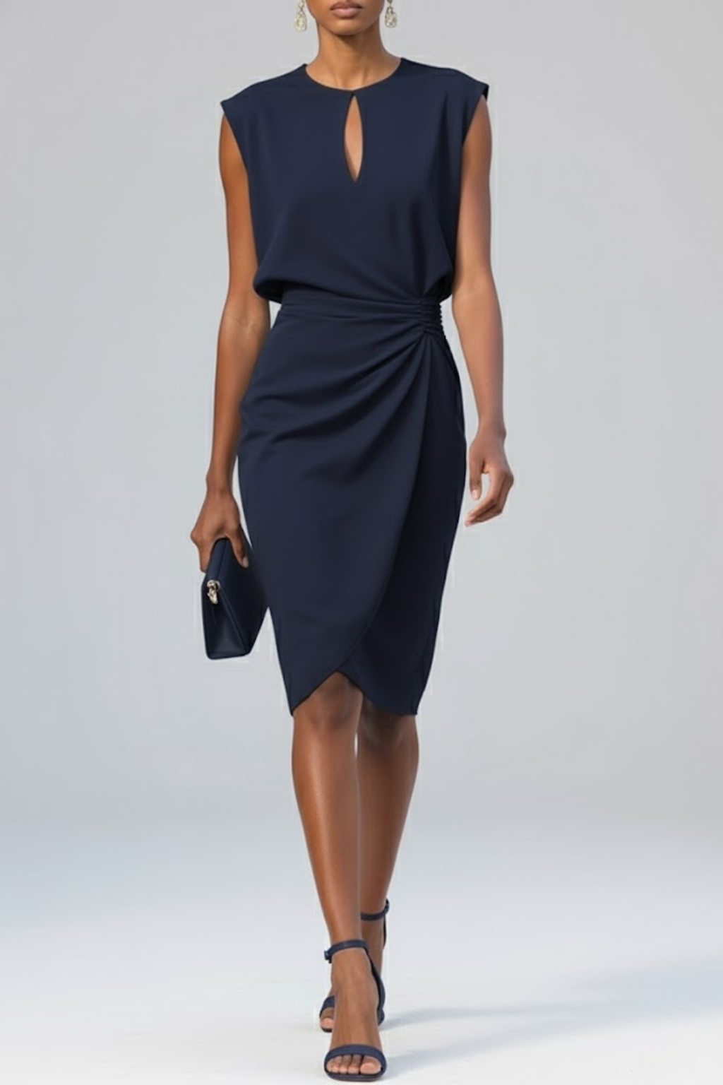 Sandy | Women’s Ruched Midi Dress