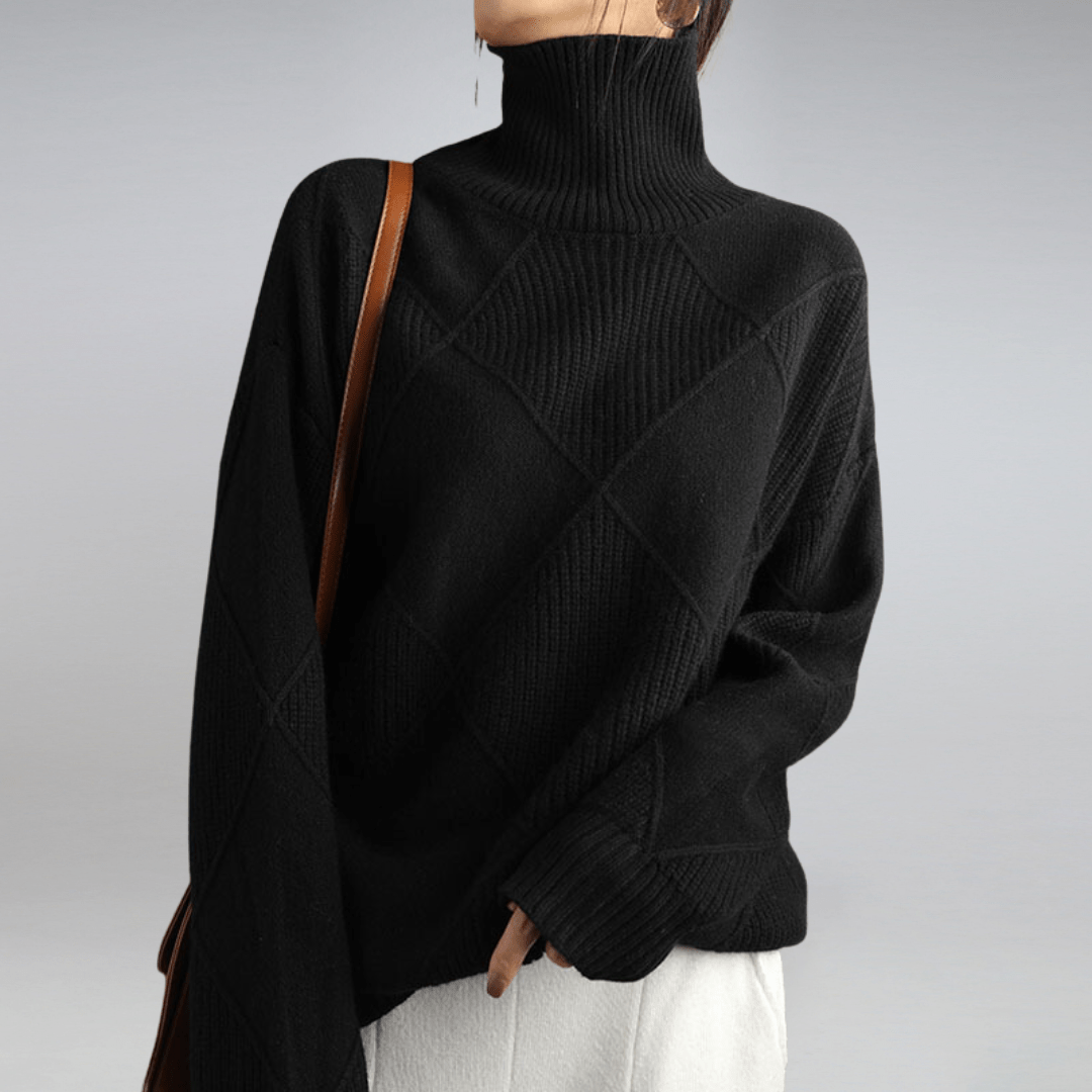 Women’s Sweater | Textured Diamond-knit Pattern