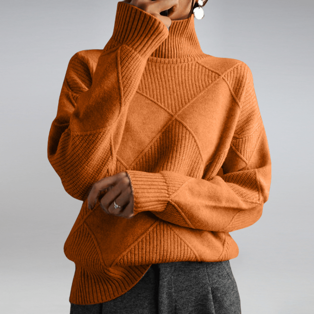 Women’s Sweater | Textured Diamond-knit Pattern