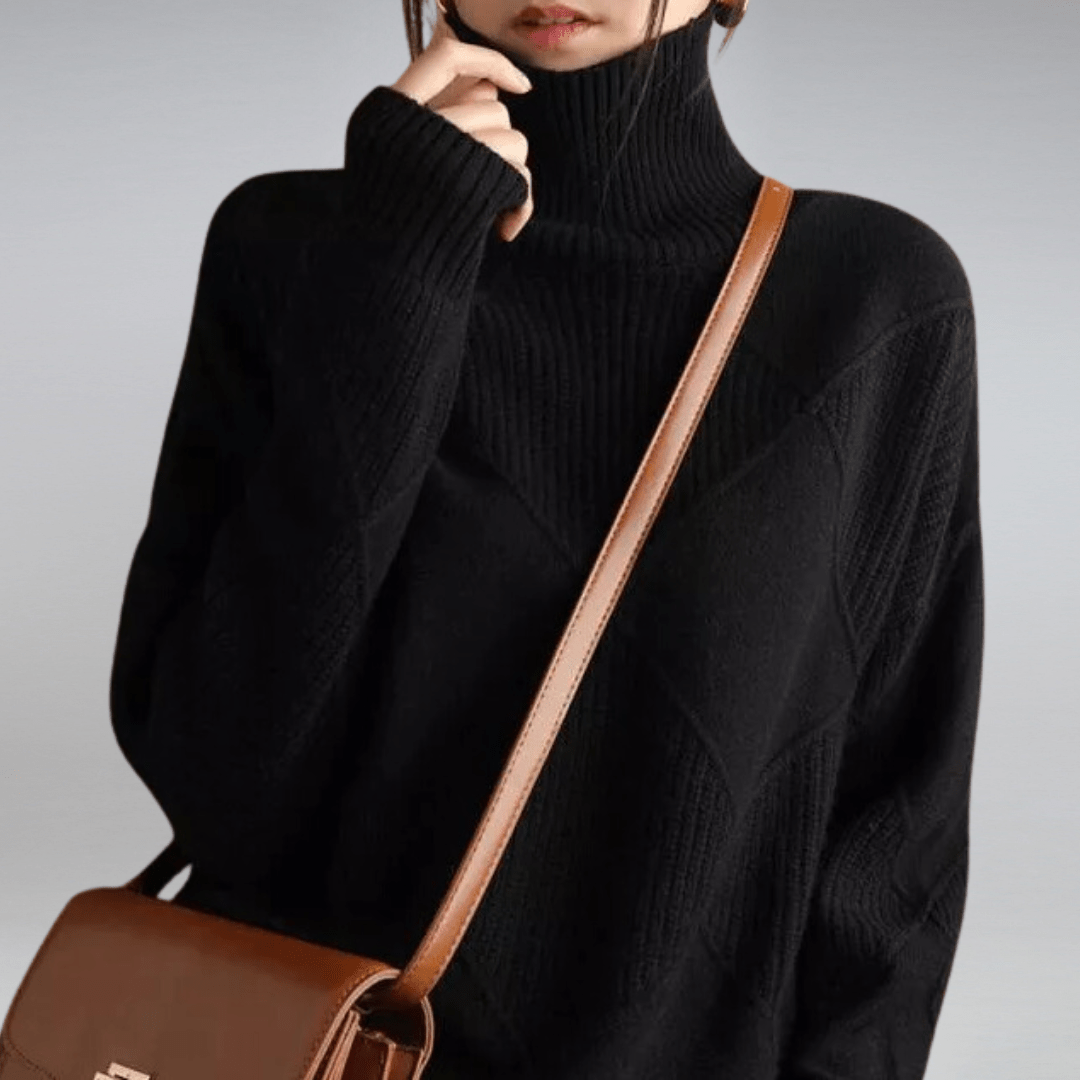 Women’s Sweater | Textured Diamond-knit Pattern