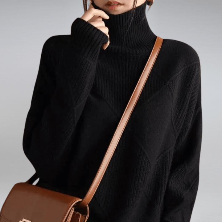 Women’s Sweater | Textured Diamond-knit Pattern
