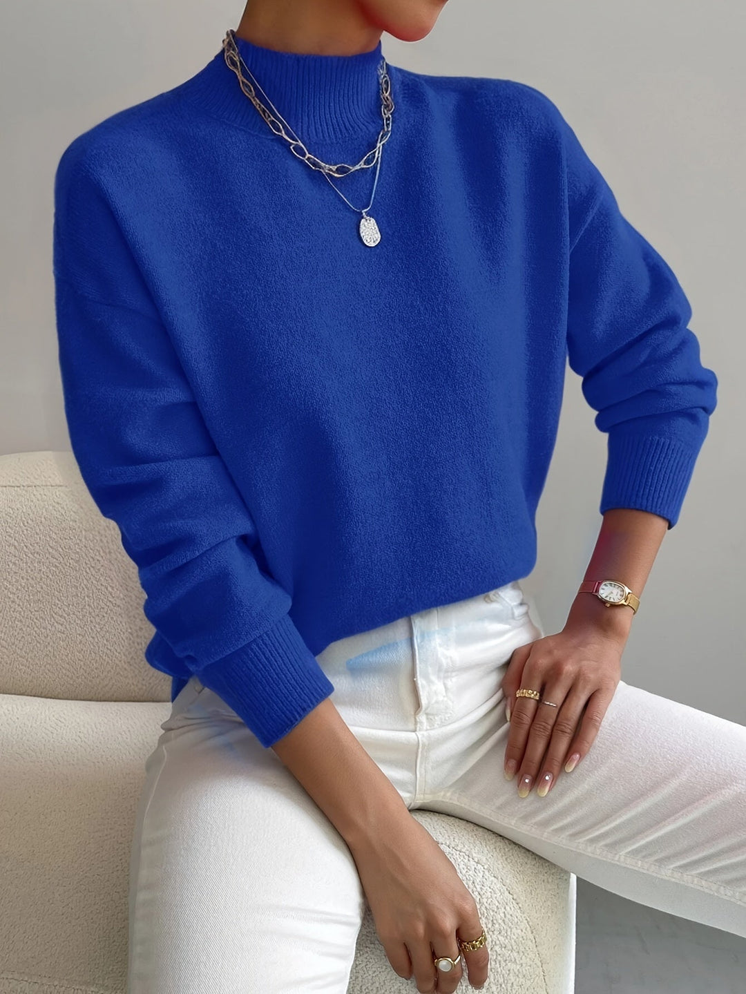 Mara | Women's Relaxed Mock-Neck Fleece Sweatshirt