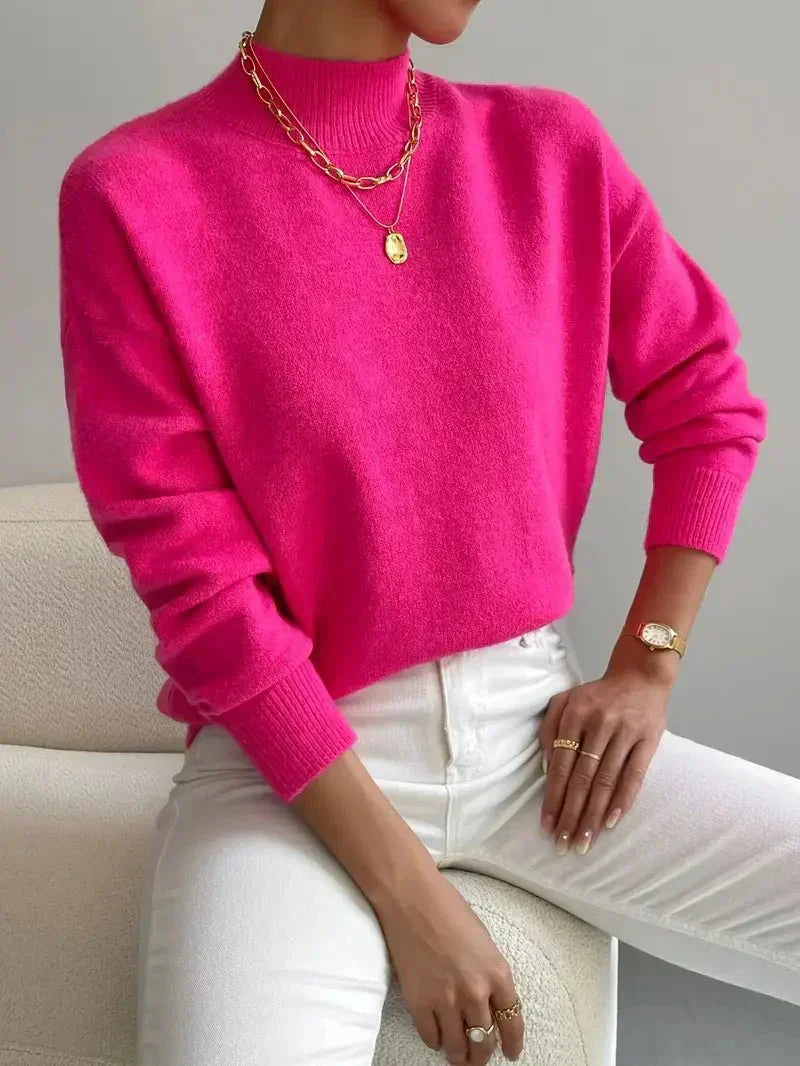 Mara | Women's Relaxed Mock-Neck Fleece Sweatshirt