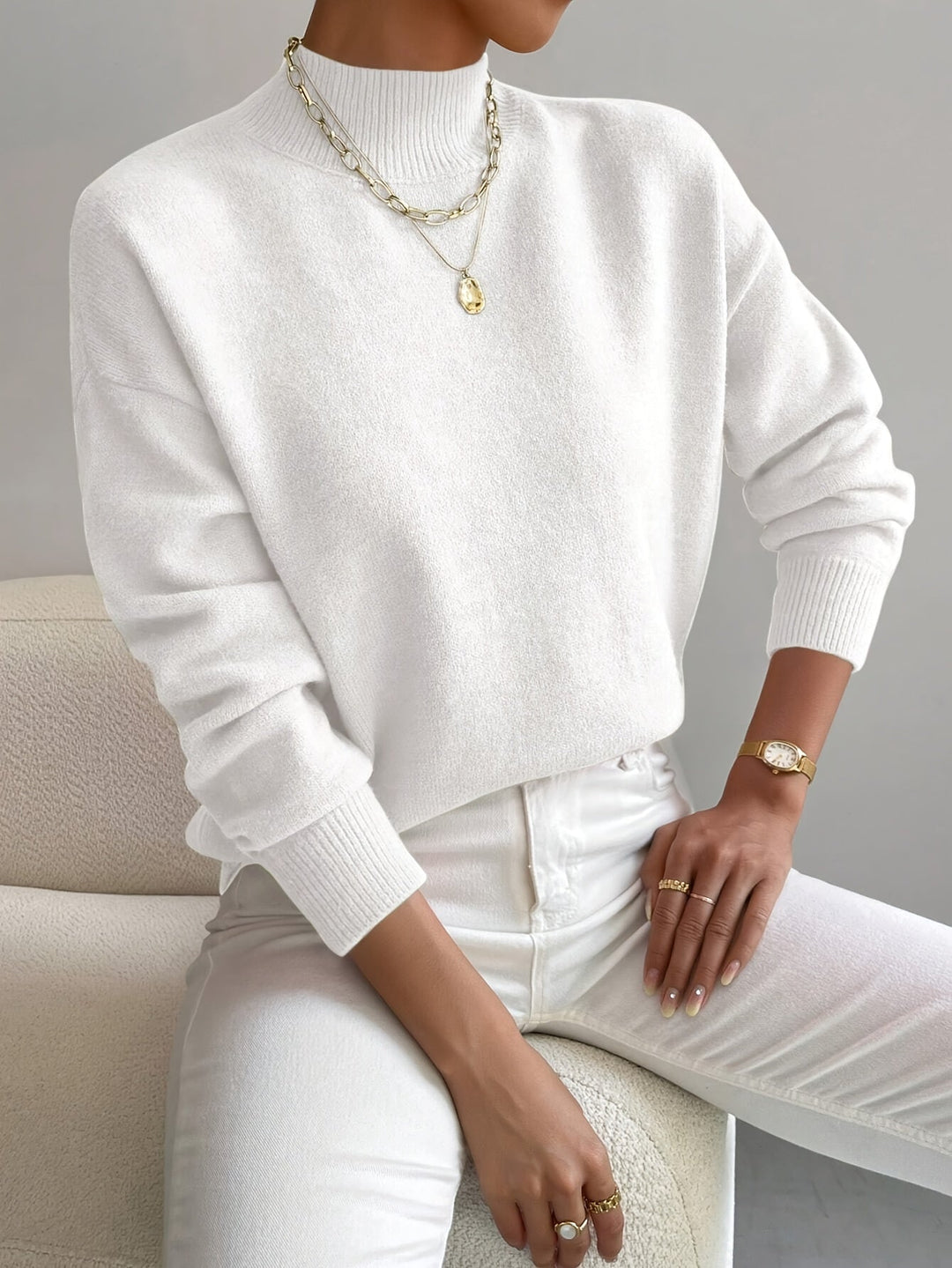Mara | Women's Relaxed Mock-Neck Fleece Sweatshirt