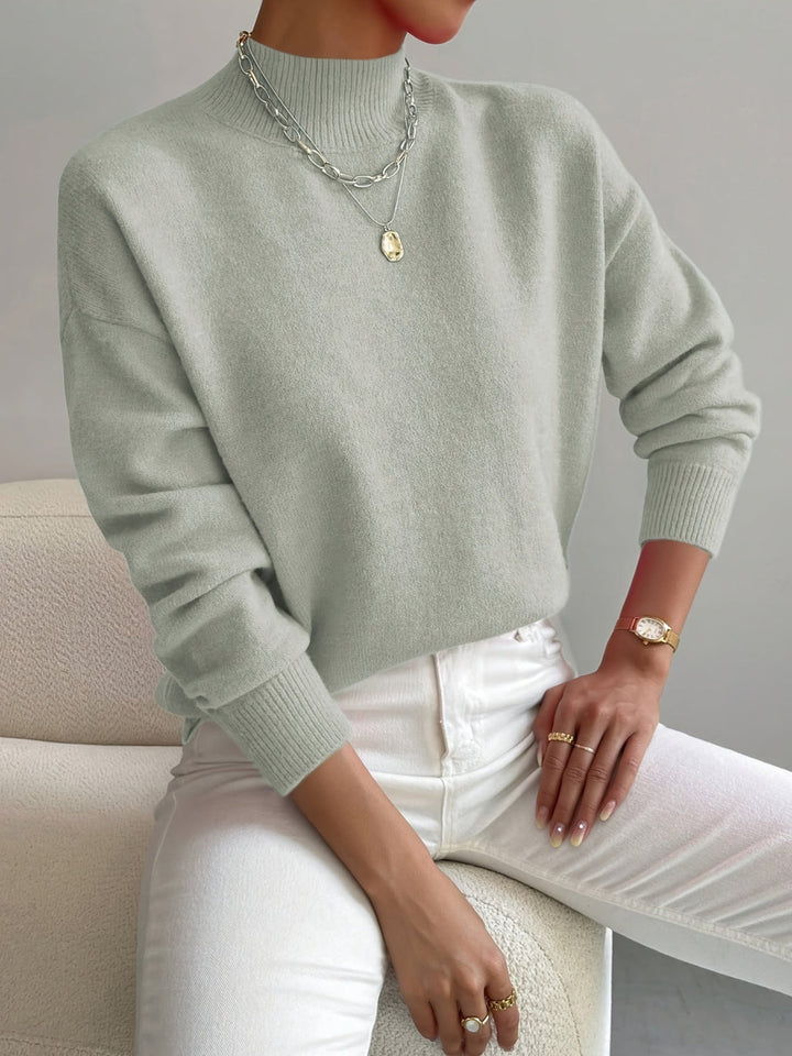 Mara | Women's Relaxed Mock-Neck Fleece Sweatshirt