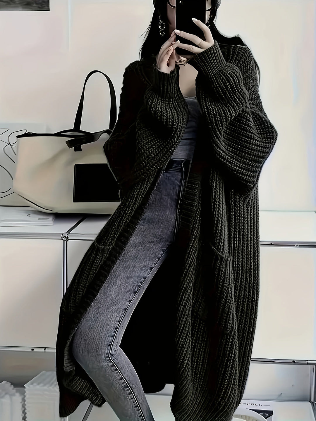 Rowena | Women's Oversized Long Knit Cardigan