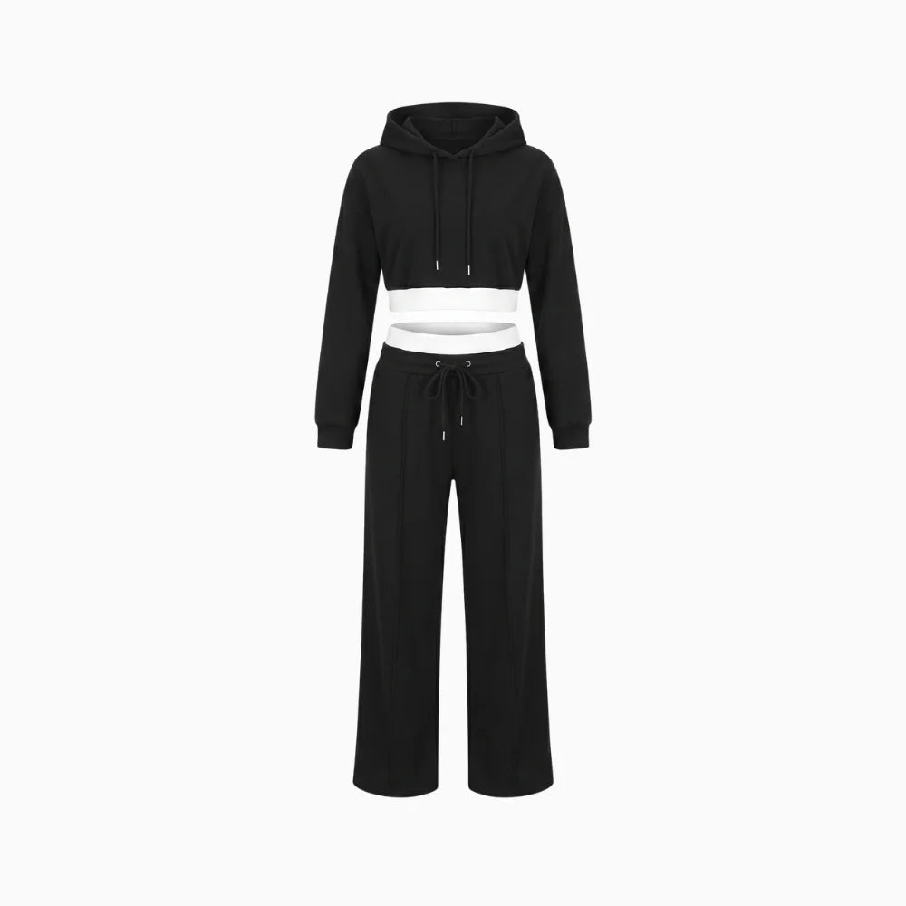 Women's Hoodie Tracksuit Set – Wide Leg Relaxed Lounge Fit