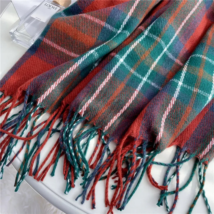 Women's Stylish Knitted Scarf with Tassels