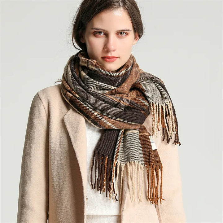 Women's Stylish Knitted Scarf with Tassels