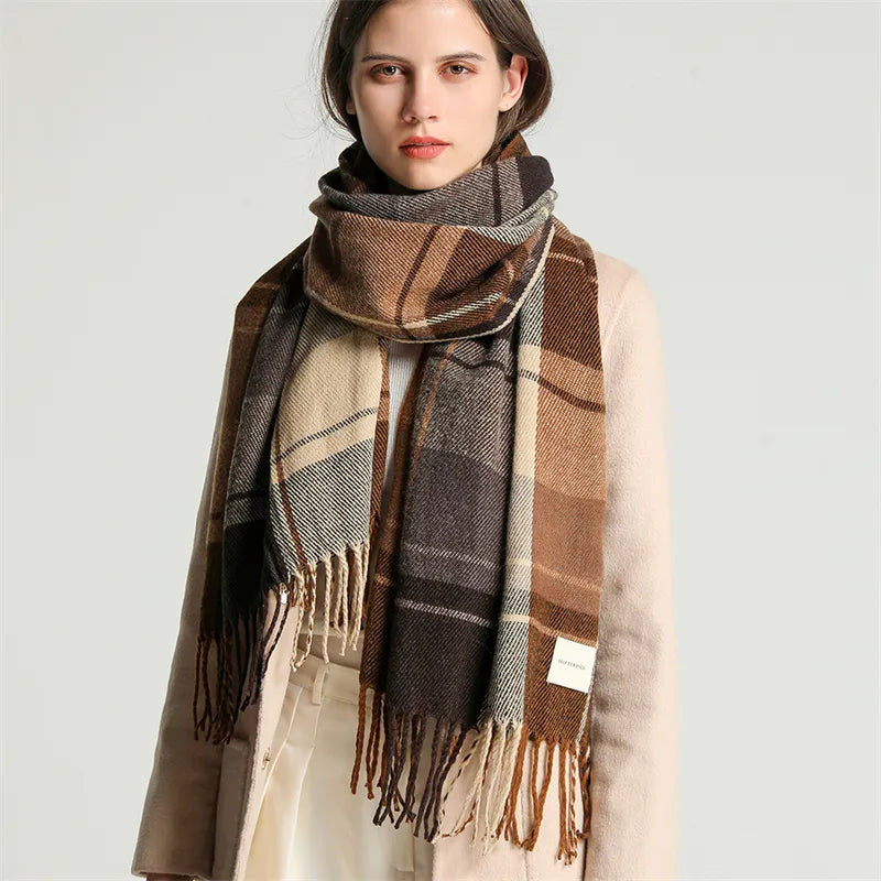 Women's Stylish Knitted Scarf with Tassels