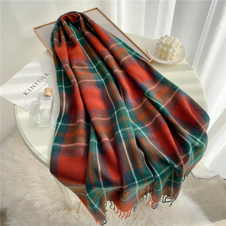 Women's Stylish Knitted Scarf with Tassels