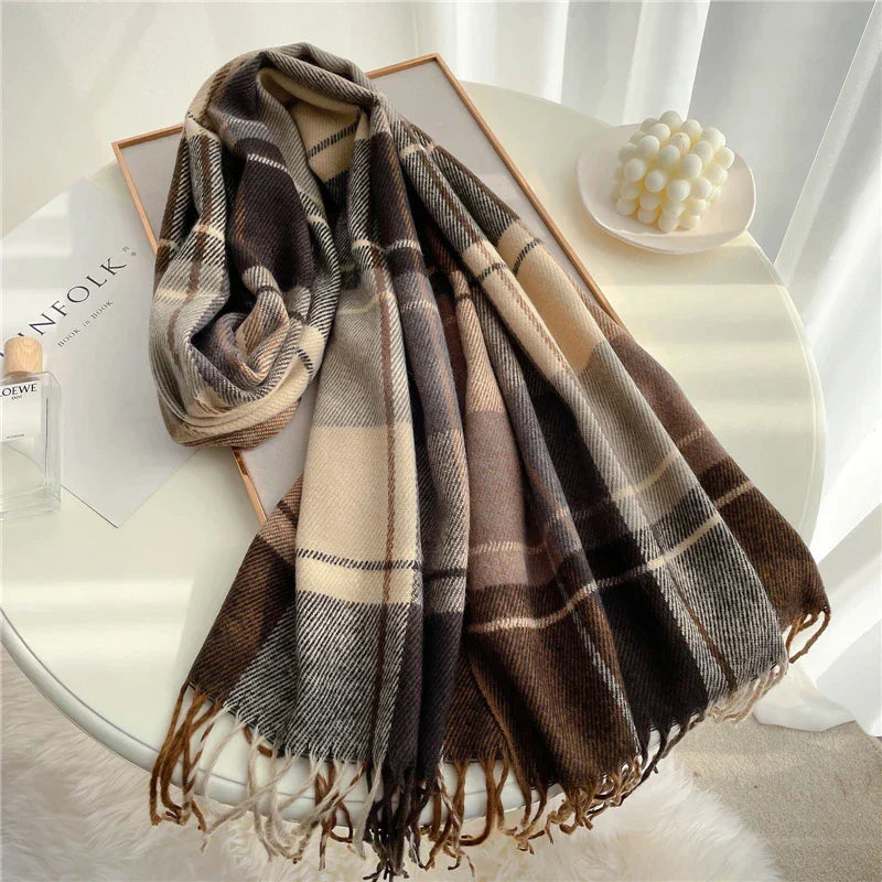 Women's Stylish Knitted Scarf with Tassels