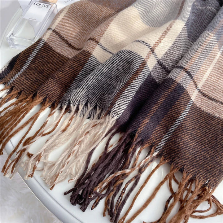 Women's Stylish Knitted Scarf with Tassels